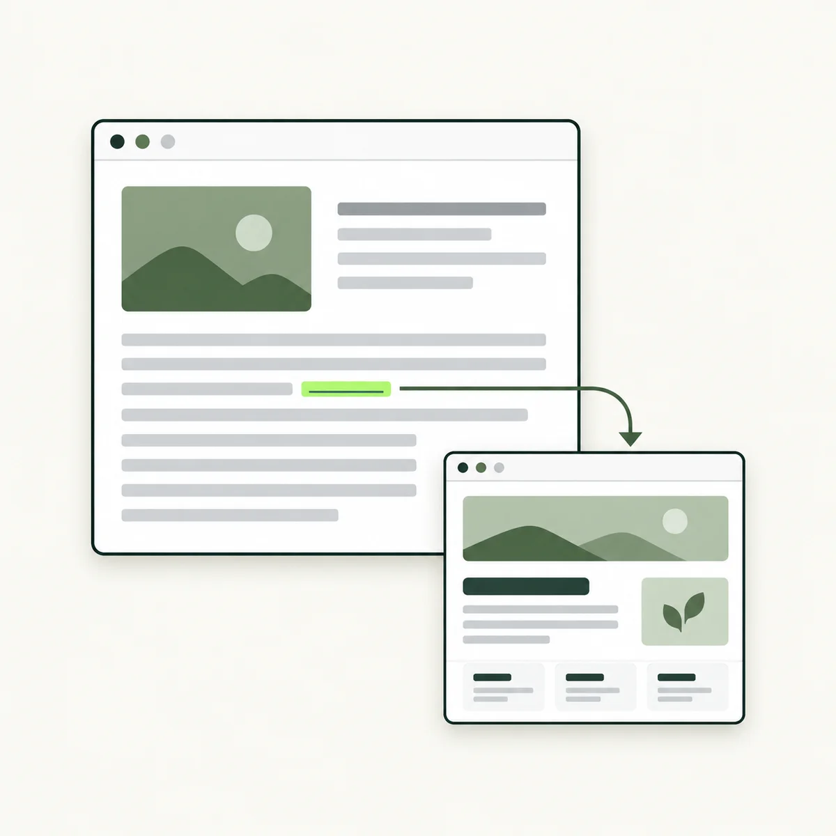 An article backlink connecting a published article to a business website.